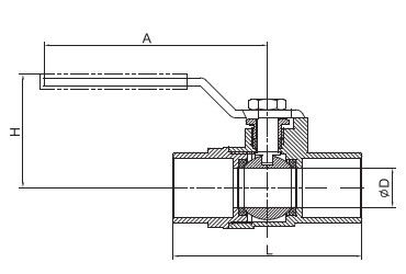 solder ball valve brass valve Forged Two-Piece Body Gas Water SS Manual Used for piping connections