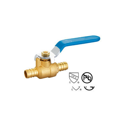 high quality Plain Or Bronze Coating Pex X  3/8"-1" Pex Ball Valve With Drain 600WOG brass