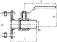 Flange End Steel 1 /2 Inch Threaded Valve With Chrome Plating STD Port Ball Valve