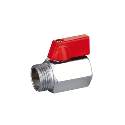F X M Female And Male Threaded Brass 1 / 2 Mini Ball Valve Chrome Plating ABS Handle