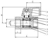 F X F Female Threaded 3 / 8 Brass Mini Ball Valve , 3 / 4 Mini Ball Valve