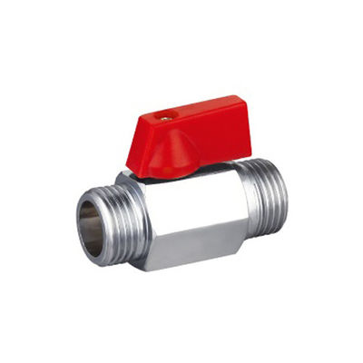 SS Polished Brass Mini Ball Valve F X F Male Threaded ANSI Standard