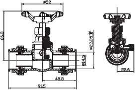 Heavy Duty Brass Stop Valve Quick Connected With Hand Wheel Cast Lron With Paint