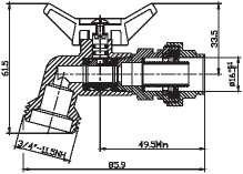 Quick Connected Stop Brass Shut Off Valve SS Hose Bibb Valve Brass Drain Valve 1/2" 3/4“