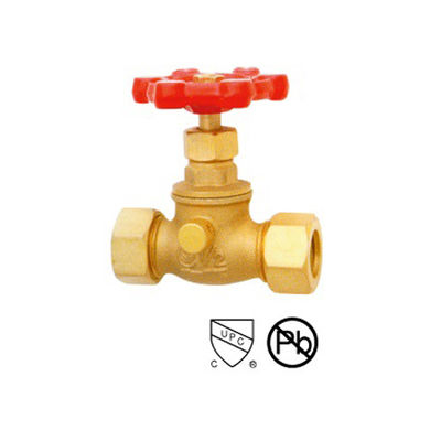 Straight Through Type Brass Stop Valves With Drain Solder COM X COM SS Compression